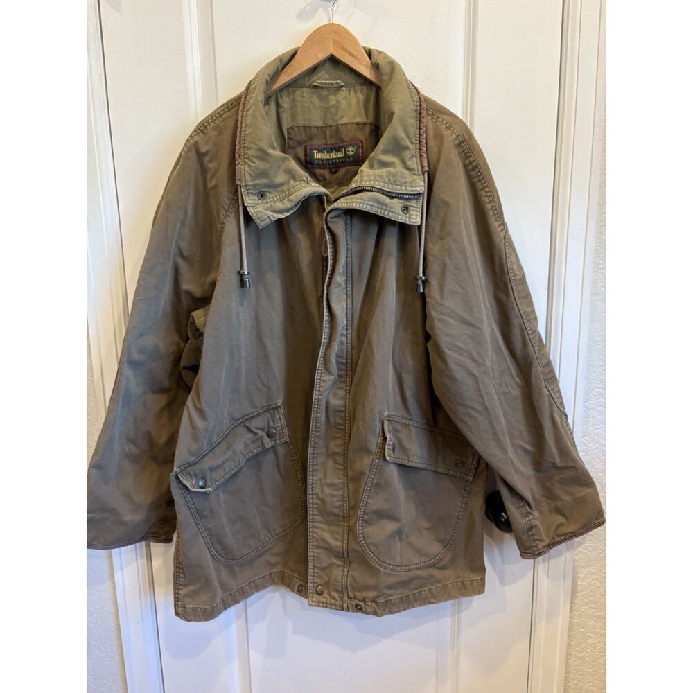 Vintage Timberland Weathergear Large Green Hunting Jacket Barn Coat Distressed